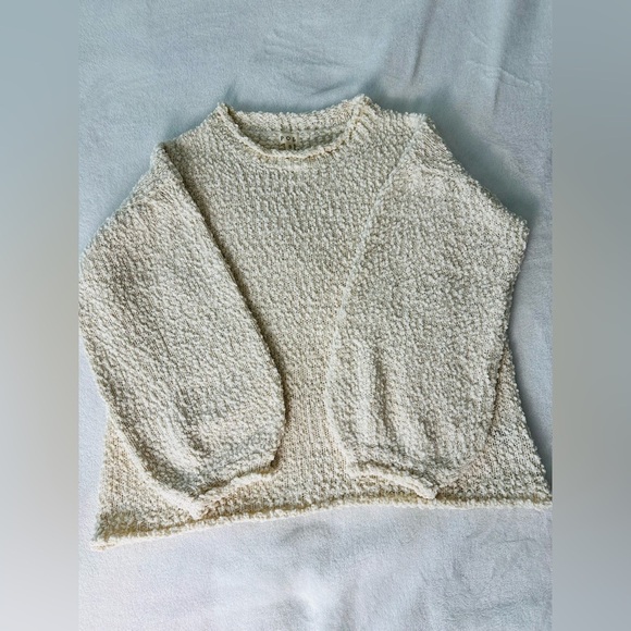 Pol Pullover Oversized Cream Knit Sweater Size Small - Picture 6 of 10